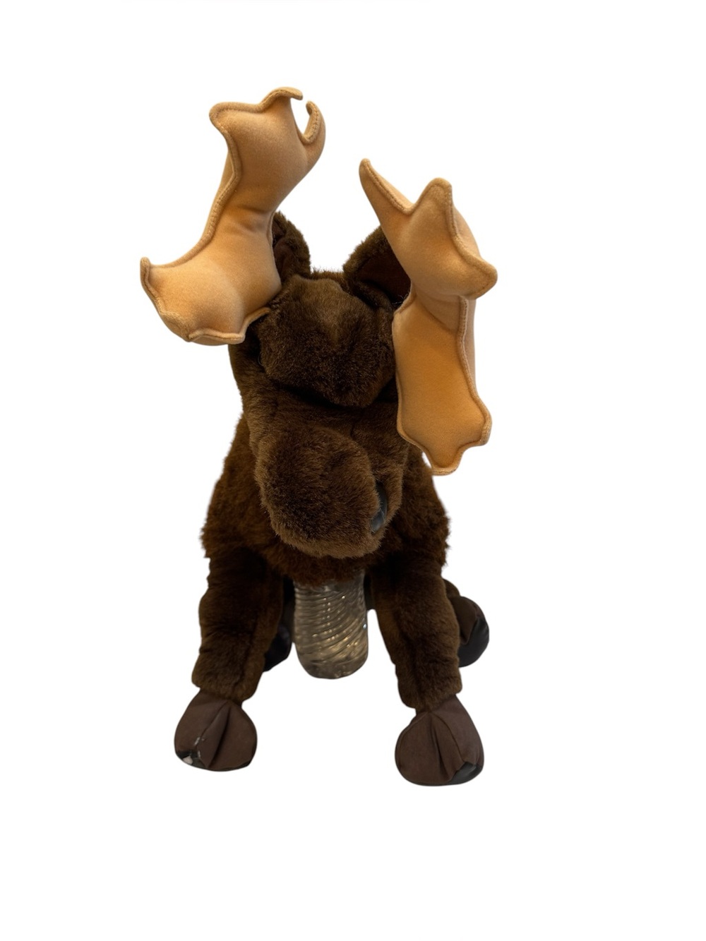 Folkmanis Full Body Fuzzy Brown Moose 20” Plush Hand Puppet Moveable Mouth